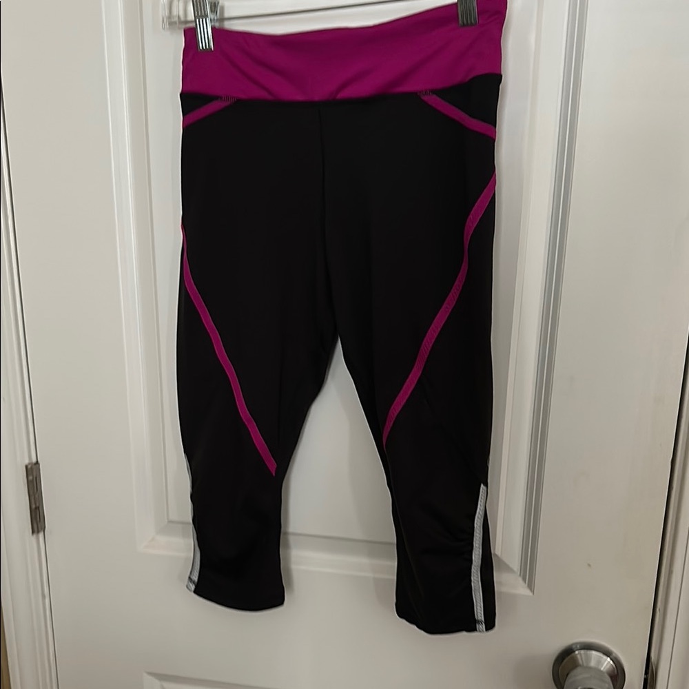 Black and Pink Workout Capris